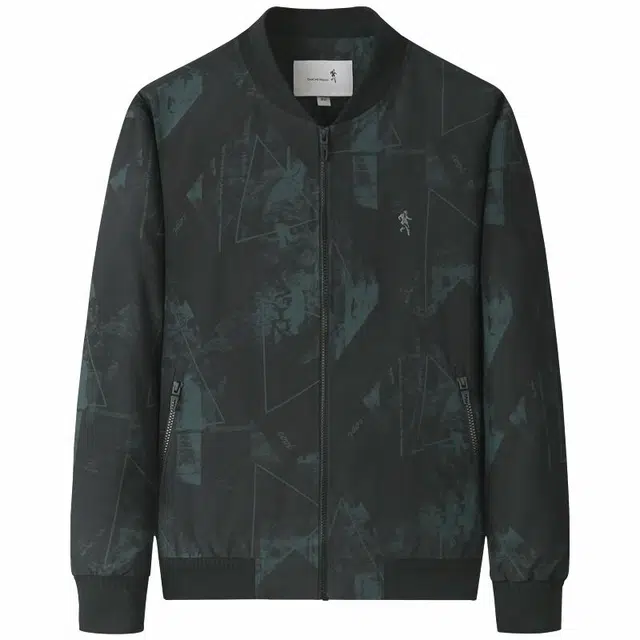 与狼共舞 撞色暗纹耐磨防风时尚百搭棒球领夹克外套 男款 黑色