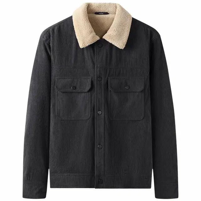 与狼共舞 休闲百搭加绒保暖翻领长袖夹克外套 男款