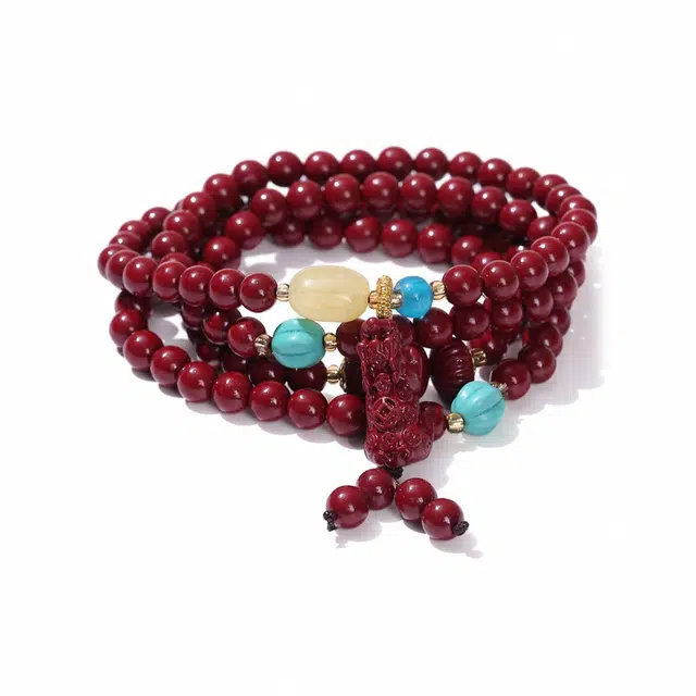 岁月静好 招财貔貅吞金兽文玩手饰 考研考试上岸精致简约盘玩佛珠绕指柔 秋冬幸运配饰 诸事顺利#好运 朱砂 手串 男女同款情侣款