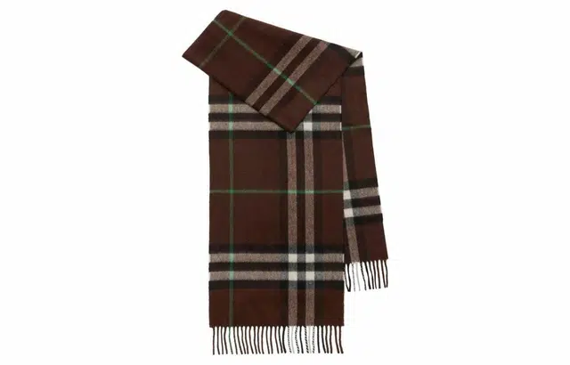 Burberry Checked Tassel Scarf Brown