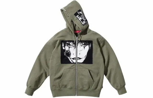 Supreme Week 4 x The Crow Zip Up Hooded Sweatshirt