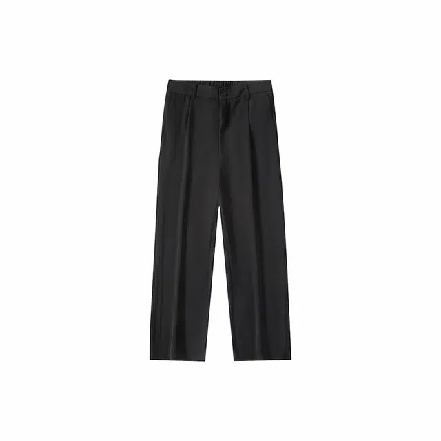 八哥 美式复古简约纯色凉感透气百搭宽松西装裤休闲裤 男女同款