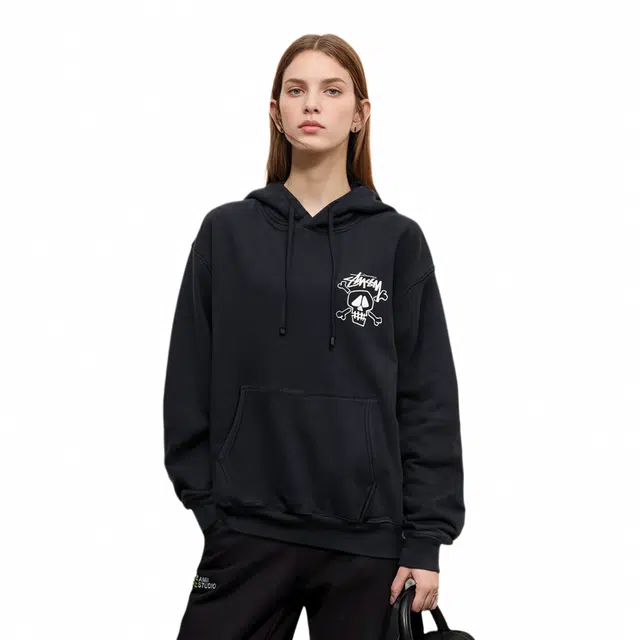 Stussy FW23 SKULL BONES HOODIE PIGMENT DYED