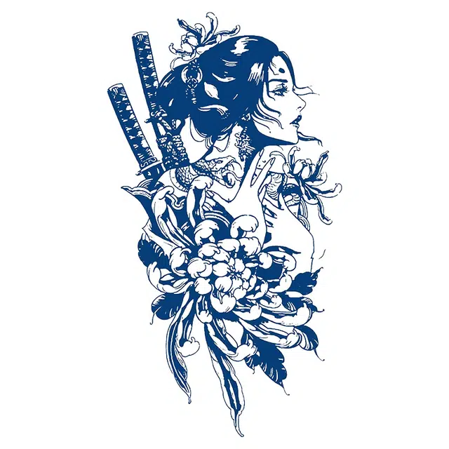 饰田  花舞剑歌草本防水纹身贴 持久