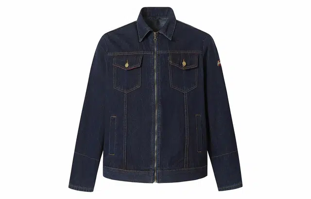 美式复古水洗设计宽松牛仔外套 男女同款 蓝色