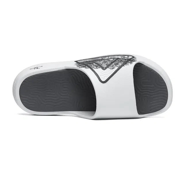 匹克 态极国创 象鼻山 山水系列 舒适时尚 防滑防磨按摩一字拖鞋 男款 白灰色