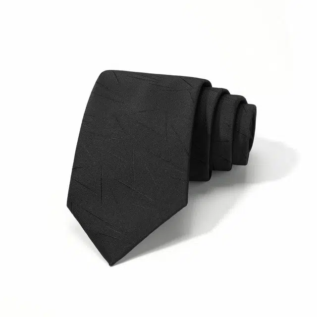 木林森 休闲正装职业商务手打款 黑色不规则高级感 聚酯纤维 领带 男款