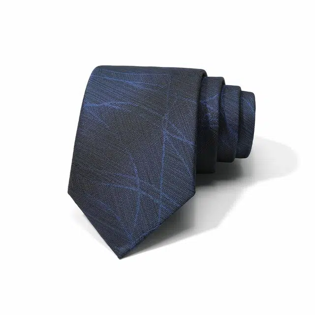 木林森 手打款黑色不规则高级感 休闲正装职业商务 聚酯纤维 领带 男款