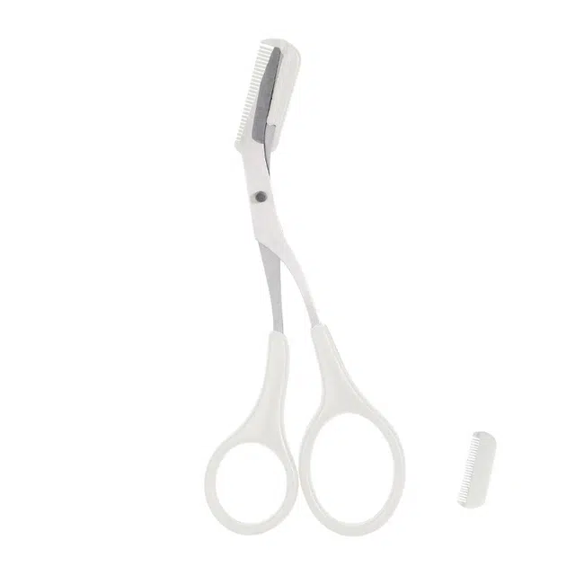 静玲珑 初学者 修眉专用 可水洗不锈钢眉剪带梳安全防刮伤不伤手 一剪成形眉清目秀 修眉刀