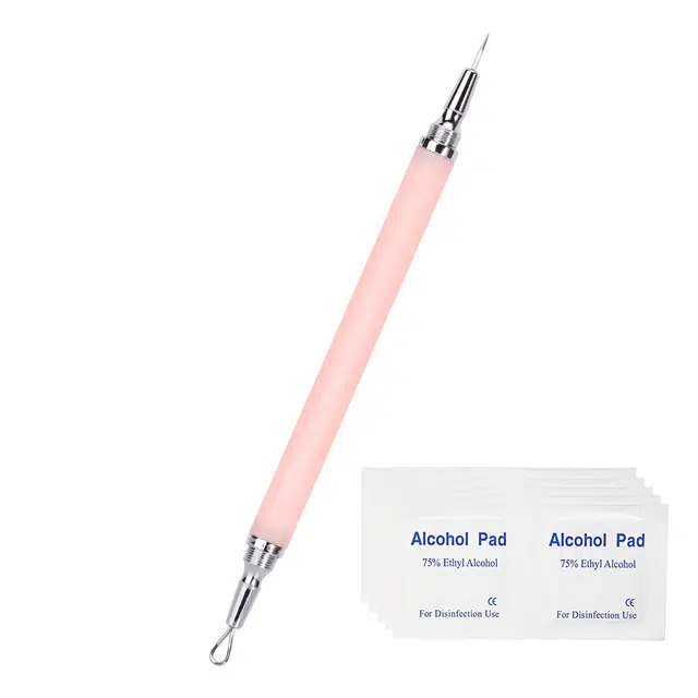 静玲珑 暗疮粉刺针细闭口针挑黑头刺痘祛痘针挤痘痘工具套装专用脂肪粒收纳管酒精片