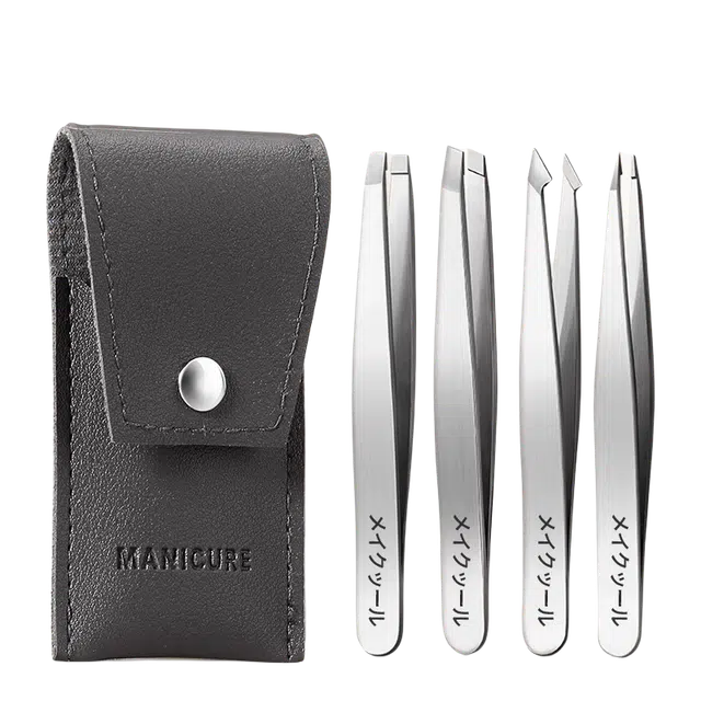 小天籁 德国高精密眉毛夹 小镊子拔胡子神器 假睫毛夹拔毛钳工具套装不锈钢