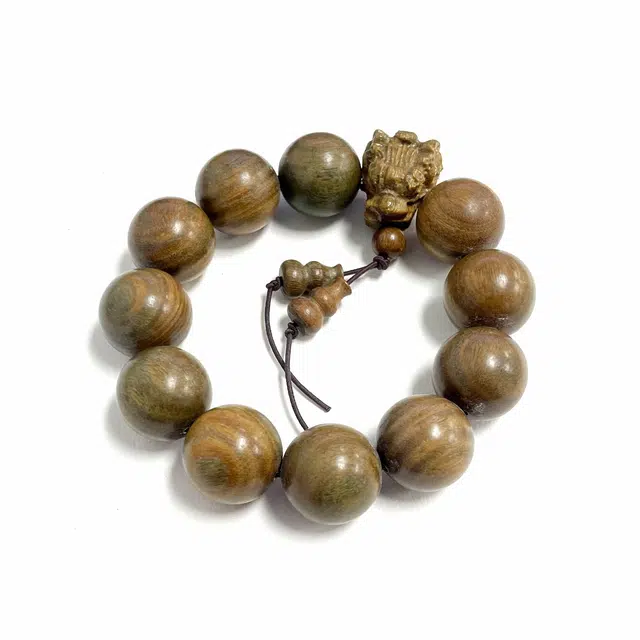 岁月静好 转运佛珠国风中式简约时尚轻奢高级感 木质盘玩手饰 秋冬幸运配饰 福气满满#好运 绿檀 手串 男女同款情侣款