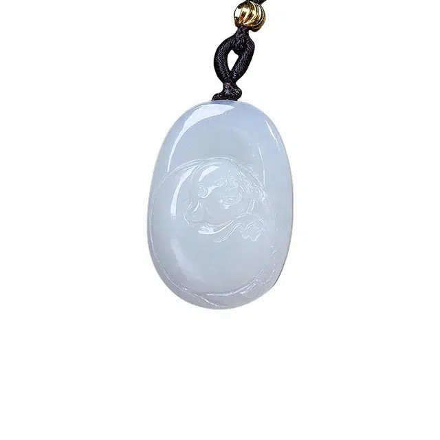 舒杰 小众百搭本命佛 和田玉项链 白玉/青白玉 男女同款情侣款