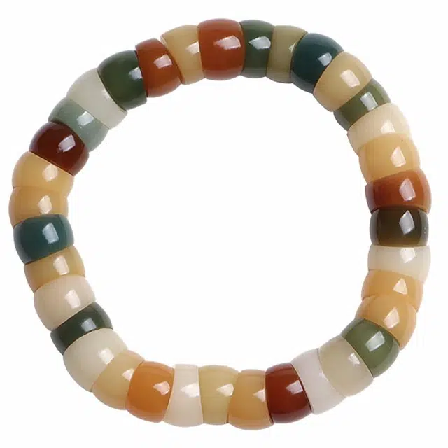 月印百川 猪大肠绕指柔多彩佛珠文玩 多巴胺配色国风盘玩手把件 小众百搭手饰 菩提根 菩提类手串 男女同款情侣款 礼盒装