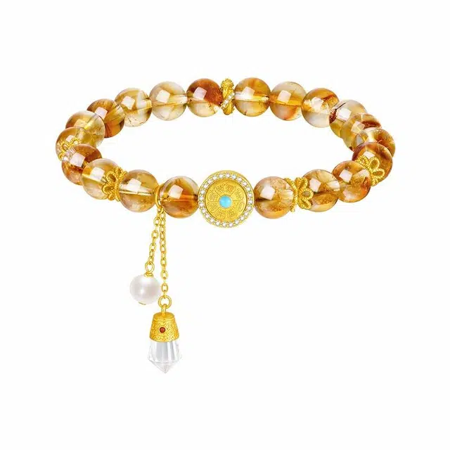 【八瑞吉相|财运满满】 周大生 时来运转磁场黄晶 小众国风八方来财转运珠新中式百搭通勤#好运 水晶 手串 女款