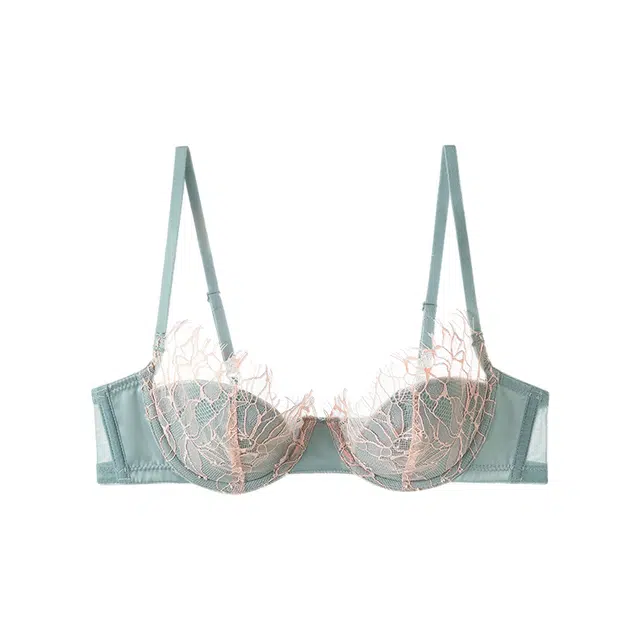 内在密码 薄款大胸显小半杯性感软钢圈上托防下垂法式蕾丝文胸 女款
