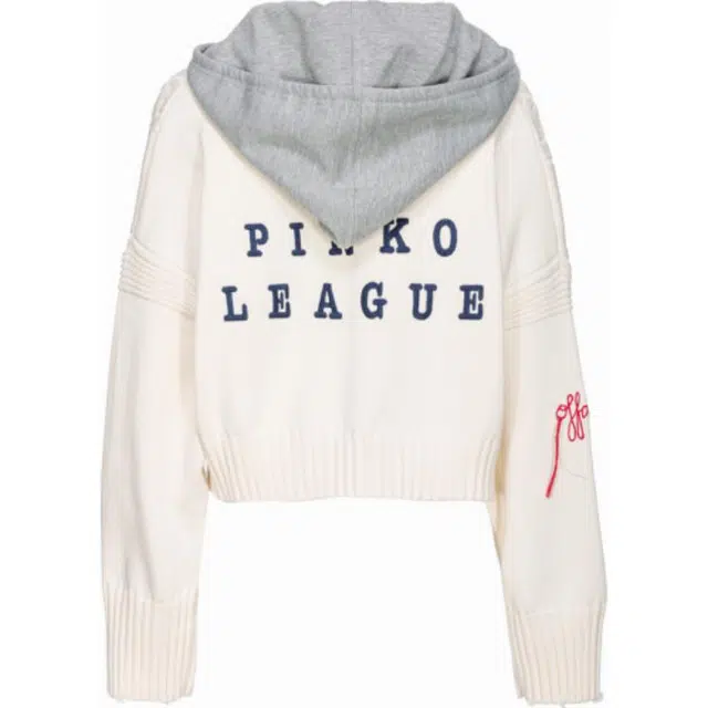 PINKO SS25 Letter Embroidered Hoodie Knit