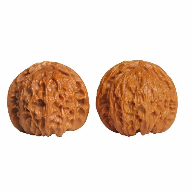 月印百川 闷尖白狮子头 古风气质盘玩念珠一对 文玩核桃 手把件 男女同款情侣款 礼盒装