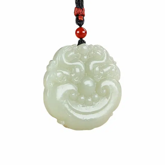 舒杰 复古国风如意佩 和田玉项链 白玉/青白玉 男女同款情侣款