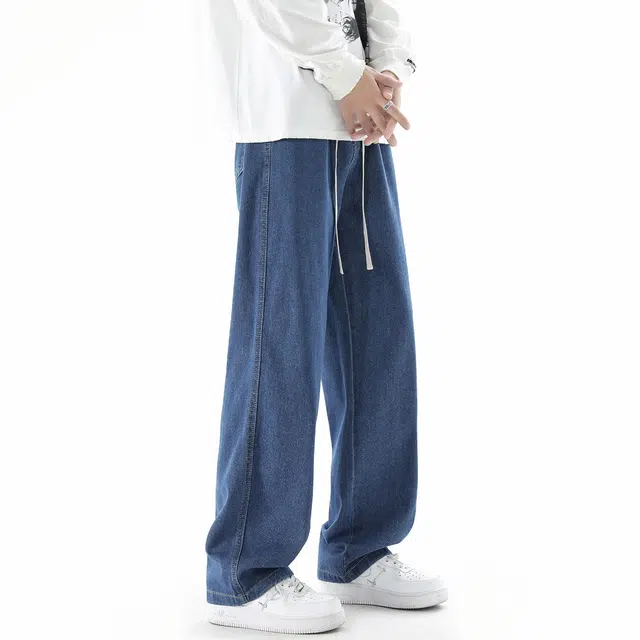 FALIAMS Vintage Washed Loose Straight Jeans