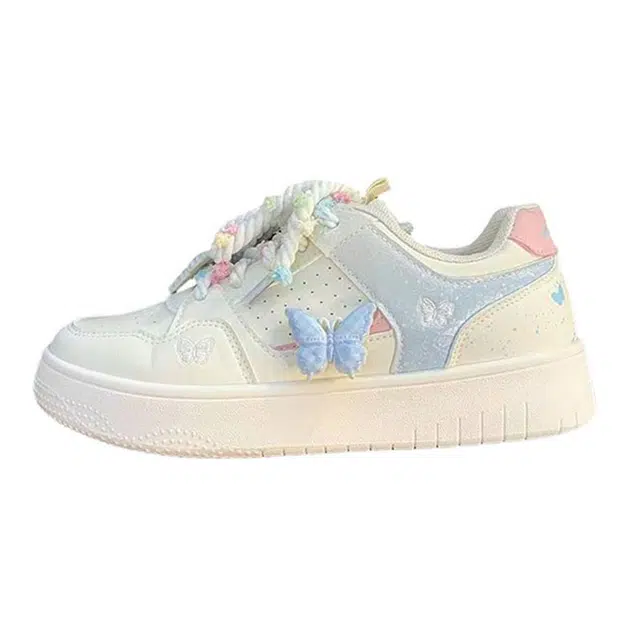 小鹿米利 礼盒 蝴蝶厚底小白鞋小众设计感百搭 包裹性防滑耐磨 低帮 板鞋 女