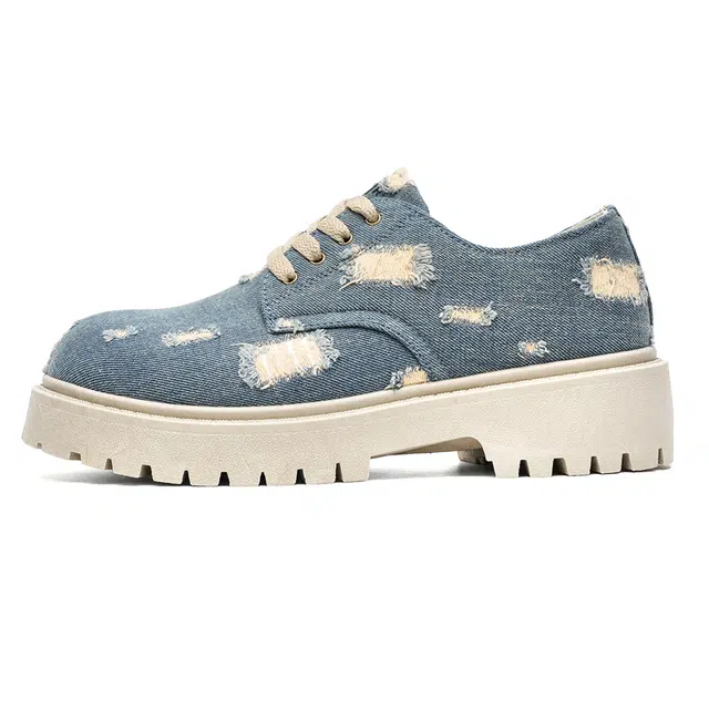 南极人 牛仔布 个性小众破洞设计大头 耐磨增高 低帮 生活休闲鞋 男款