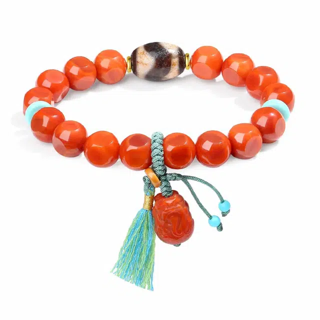 【普陀山官方已过香】 普陀山文创 新中式国风本命年鸿运当头 诸事大吉招财进宝貔貅手饰 礼盒装#好运 玛瑙 手串 女款