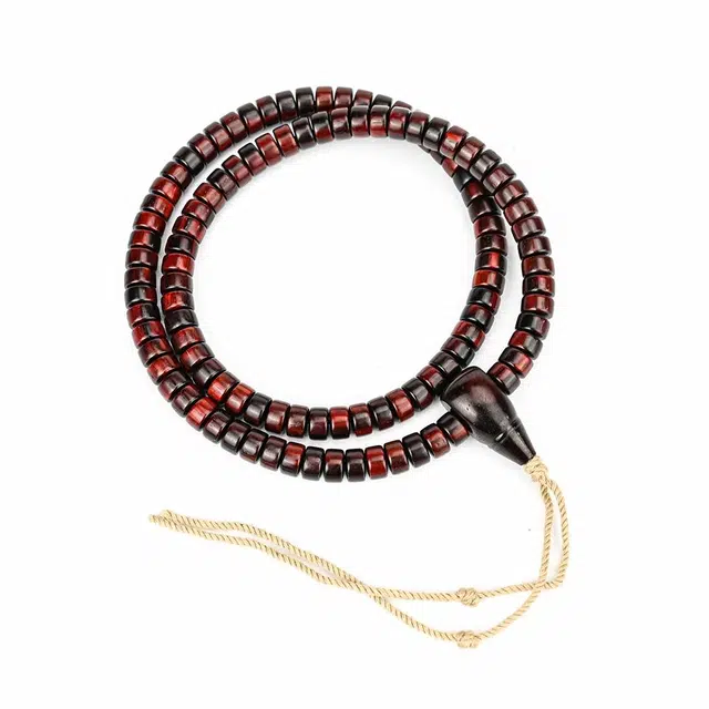 天纵 乙巳蛇年一叶暴富 本命年巳巳如意生生不息 新中式高端红木精工棉绳多圈文玩佛珠招财开运手持 紫檀属 手串 男女同款情侣款
