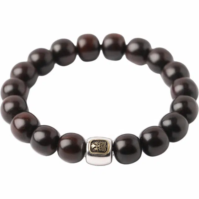 三檀小舍 扎基拉姆 国风国潮新中式 高油高密金星小叶佛珠 诸事顺利好运连连 小众设计高级轻奢文玩盘玩 紫檀属 手串 男女同款情侣款