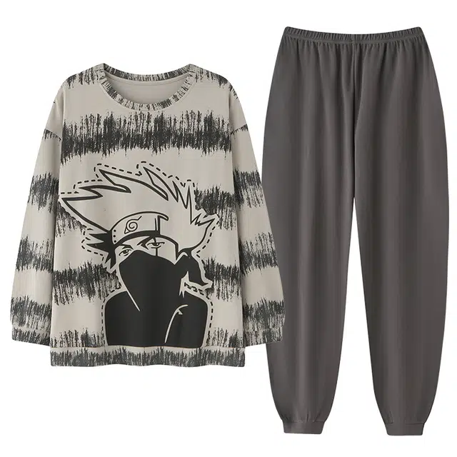 好福份 卡通长袖纯棉家居服睡衣套装 男款 图片色