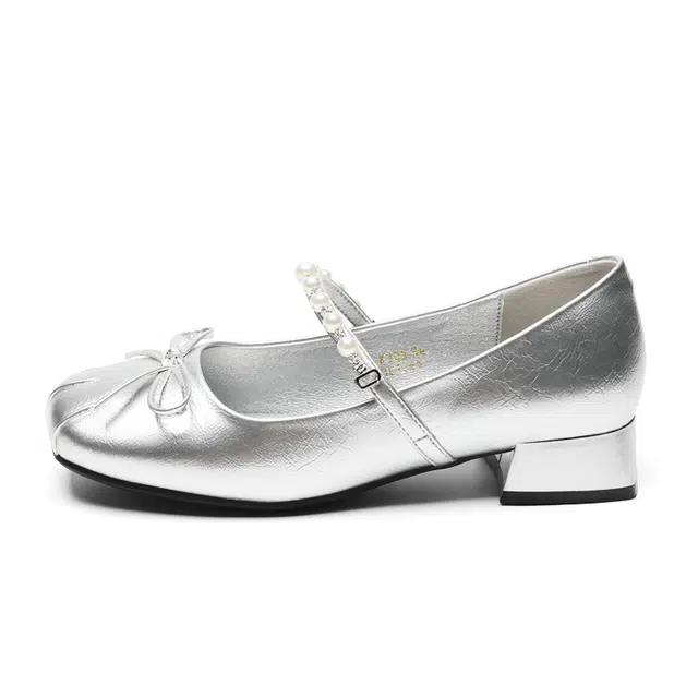 ZHR Mary Jane Bow Pearl Strap