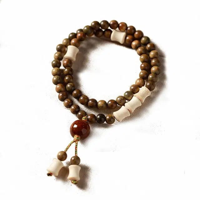 琉堇 新中式静心节节高升文玩盘玩手持念珠 礼盒转运礼 官方佑香#好运 绿檀 手串 男女同款情侣款