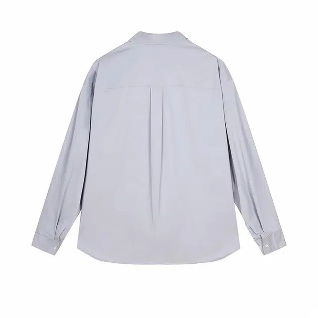 速写 纯色日常简约宽松轻商务长袖衬衫 男款