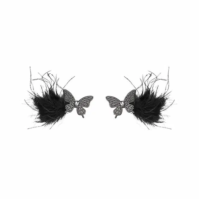 芒果饰品 爆闪蝴蝶羽毛 锆石 合金 发夹 女款