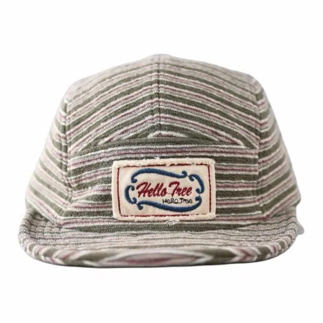 氧气樱桃 日系复古字母平檐 小众条纹时尚百搭 锦纶 棒球帽 男女同款情侣款