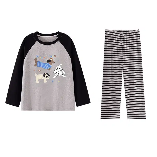 欧诗帛 舒适可爱甜美长袖卡通可外穿睡衣套装 女款 图片色