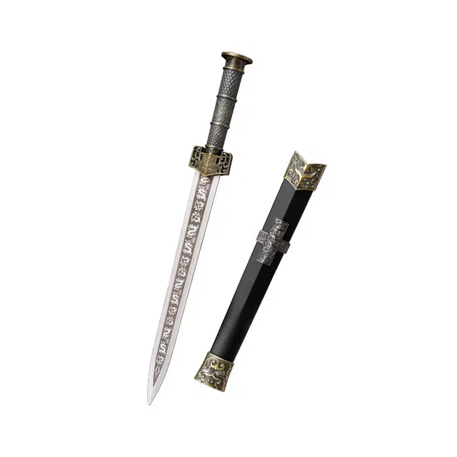 天子剑 神武剑 玄武剑 金属不锈钢刃宝剑 龙泉短剑兵器 未开刃 成品模型