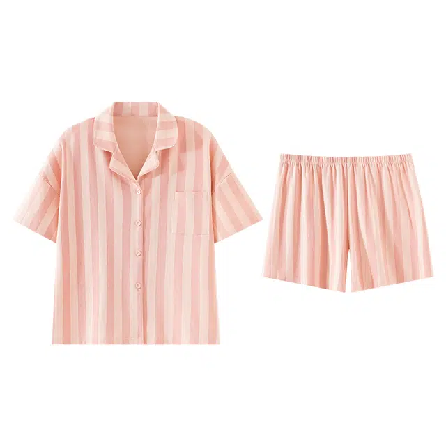 欧诗帛 可爱短袖高级感薄款舒适睡衣套装 女款 图片色