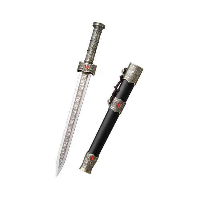 天子剑 龙武剑 冷兵器未开刃 金属装具不锈钢刃 古风宝剑龙泉短剑 成品模型