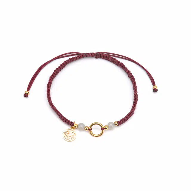 【s925银福气满满】 聆听花开 新中式国风平安扣编绳 国潮转运珠民族风复古个性时尚百搭可调节#好运 水晶 手绳 男女同款情侣款