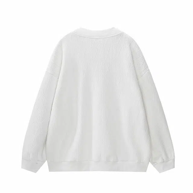 美式学院风满印提花宽松休闲圆领卫衣 男女同款