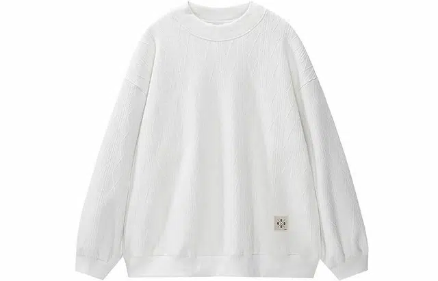美式学院风满印提花宽松休闲圆领卫衣 男女同款