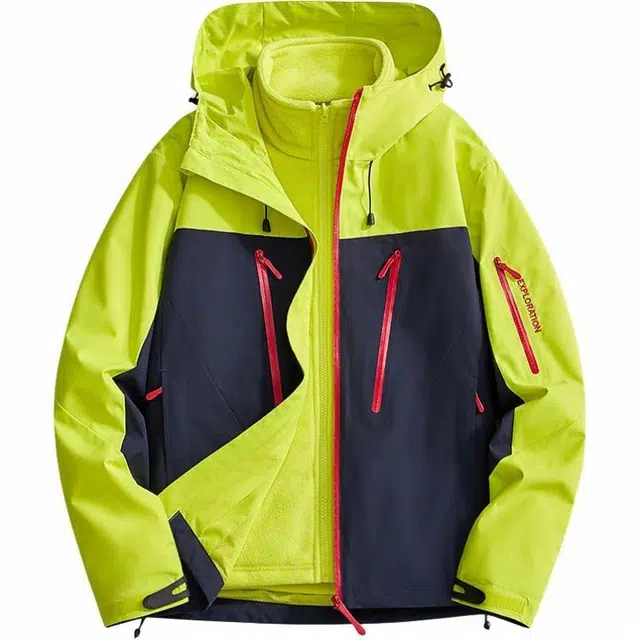 雅鹿  三合一登山服连帽  保暖防水防风冲锋衣 男女同款
