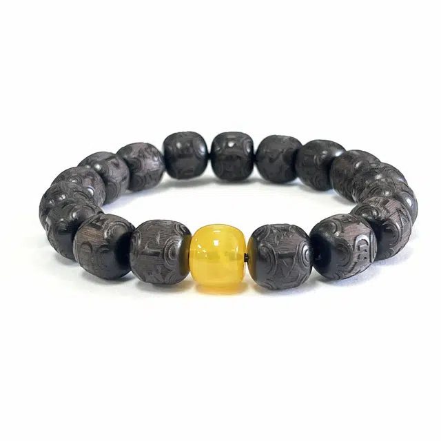 岁月静好 大气温柔雕刻精工六字真言手饰盘玩串珠 本命年转运佛珠秋冬幸运配饰 八方来财#好运 黑檀 手串 男女同款情侣款