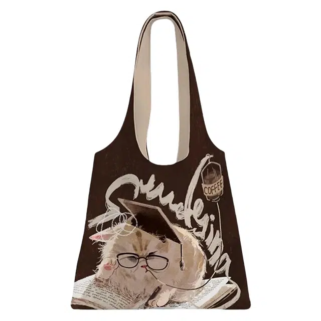 奥松 厌学咪百搭上班通勤高级感 绒面科技布 单肩包 男女同款情侣款 棕色