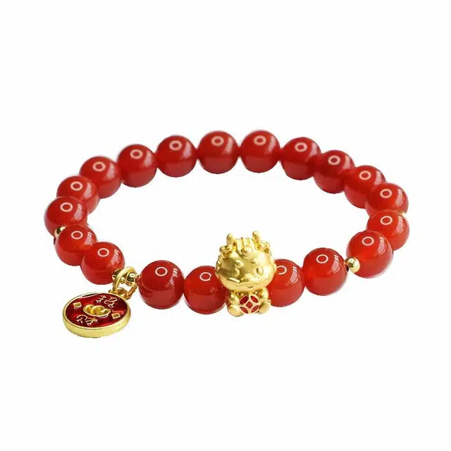 京华录 水逆退散龙年行大运新年红 好事发生爱情甜蜜 转运 文艺简约 新中式珠串#好运 玛瑙 手串 男女同款情侣款