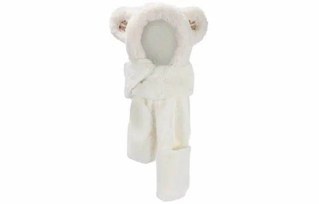 优幽兰 东北加绒加厚毛绒帽围巾一体式手套百搭时尚防风防寒休闲保暖护耳小众 聚酯纤维 斗篷帽 女款