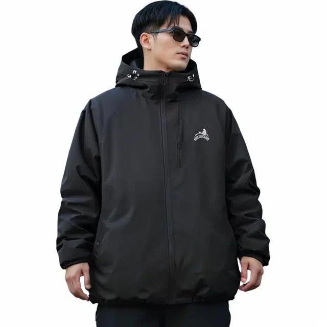 雅鹿  山系户外登山运动百搭青少年简约连帽三防宽松休闲  防风防泼水冲锋衣 男女同款