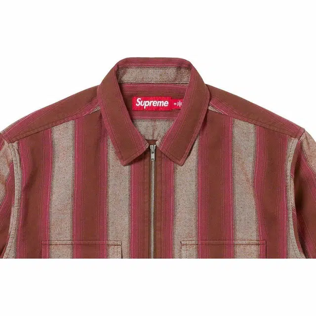 Supreme FW23 FW23 WEEK13 STRIPE FLANNEL ZIP UP SHIRT