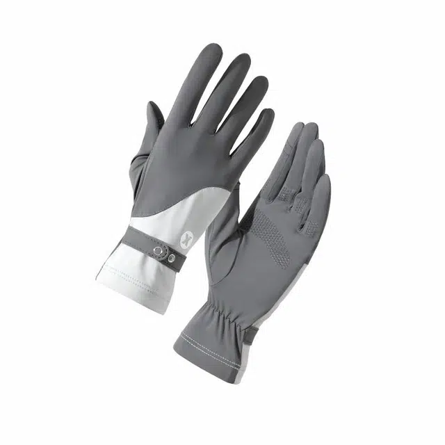 俞兆林 防紫外线冰丝休闲百搭户外出行登山骑行加长护腕开车练车速干可触屏可漏二指 薄款 防晒手套 女款